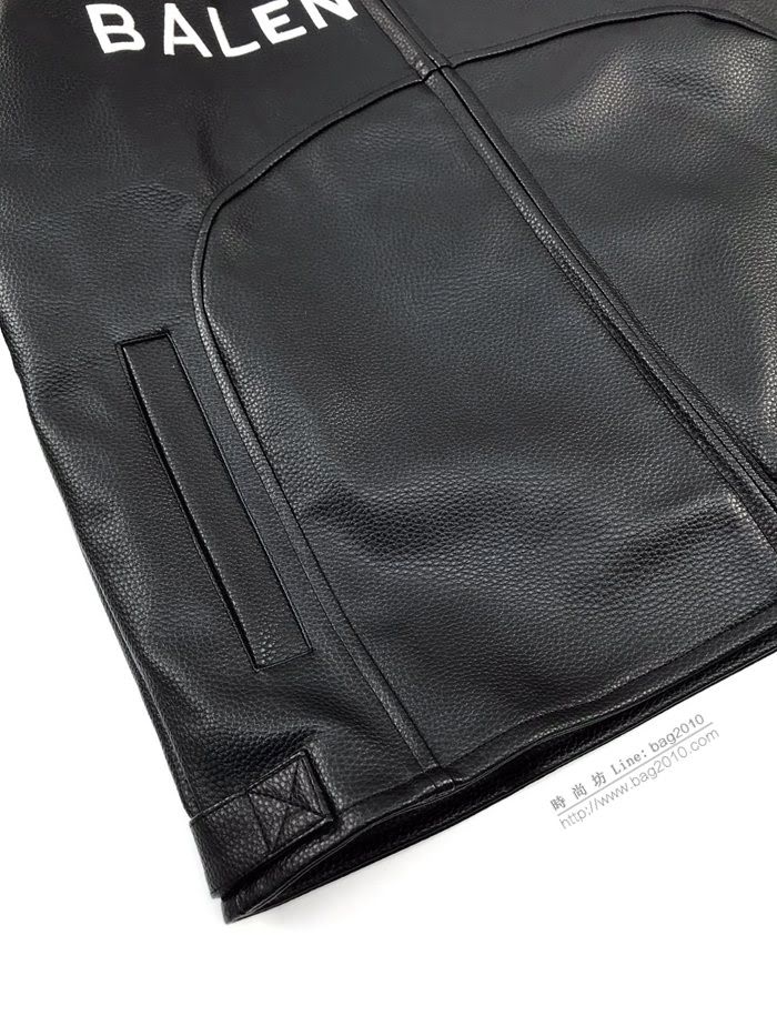 Balenciaga男裝 巴黎世家秋冬最新款機車皮衣 前幅經典繡花  ydi3485